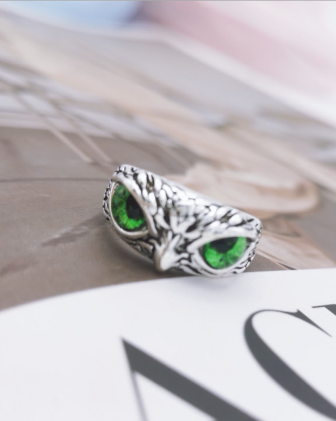 Mystic owl eye ring