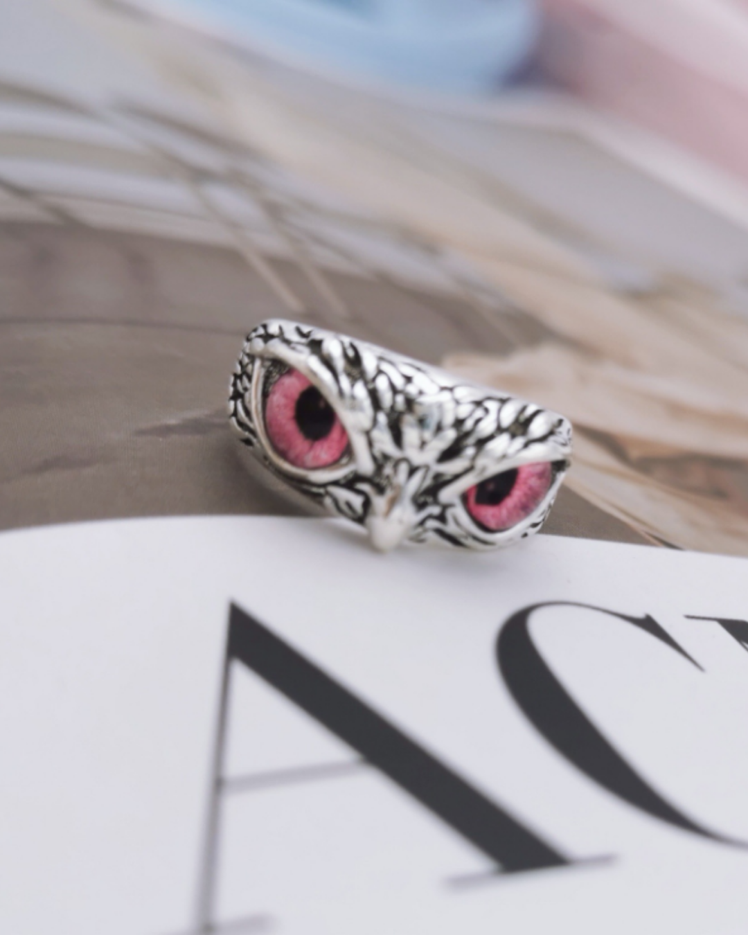 Mystic owl eye ring