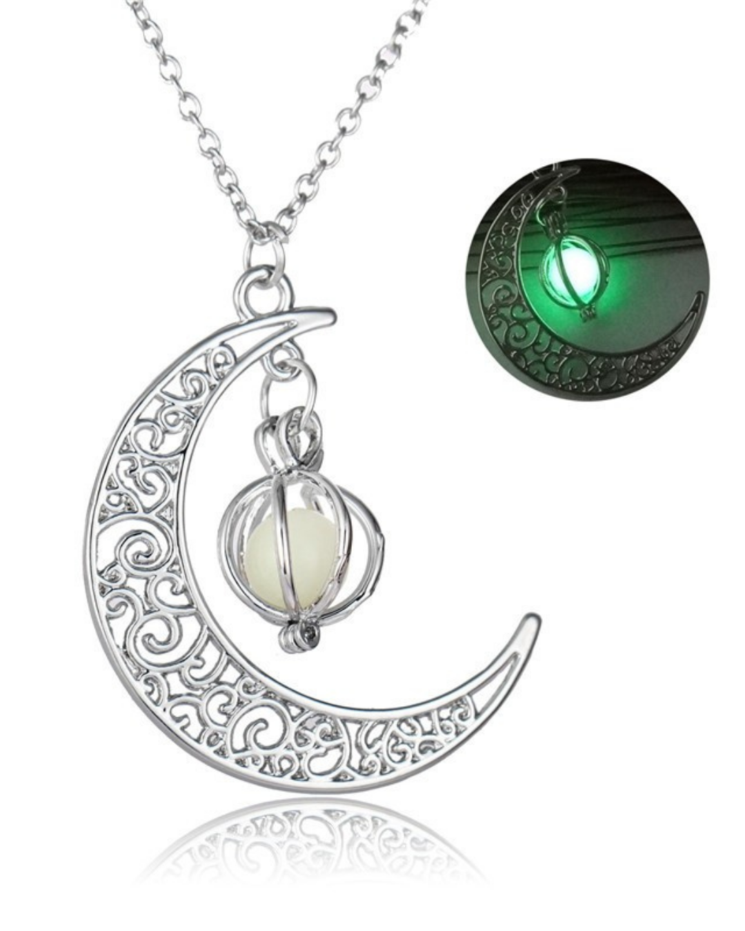 Luminous moon glow necklace