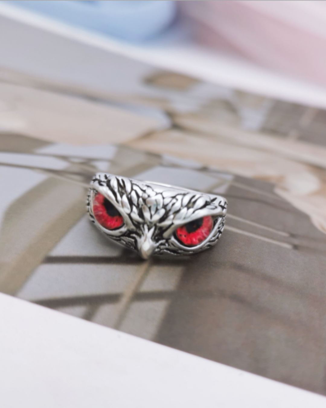 Mystic owl eye ring