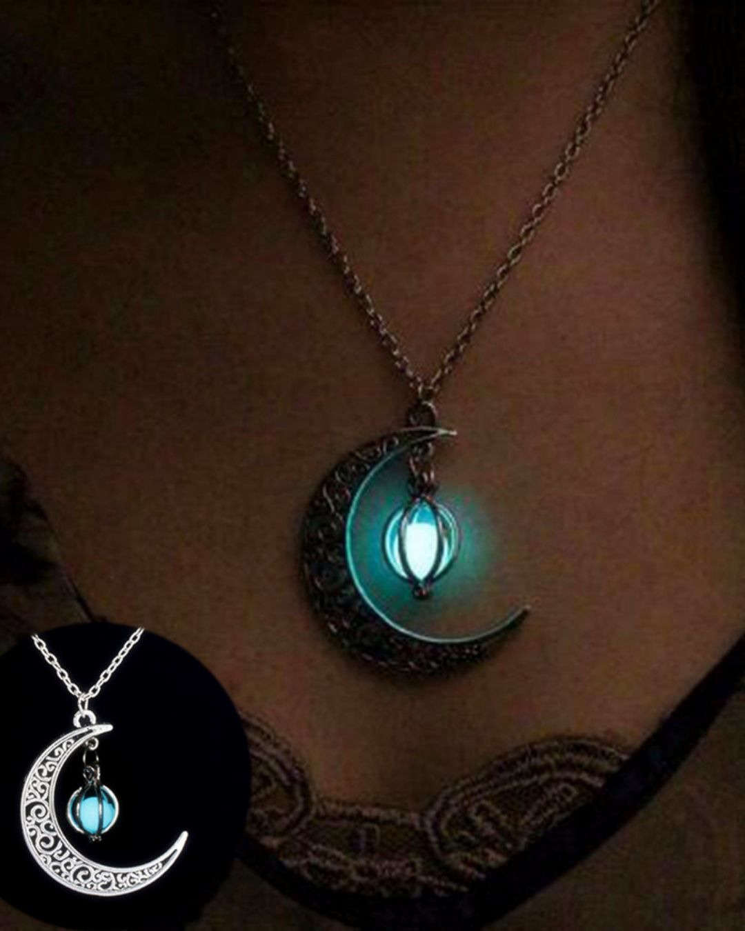 Luminous moon glow necklace