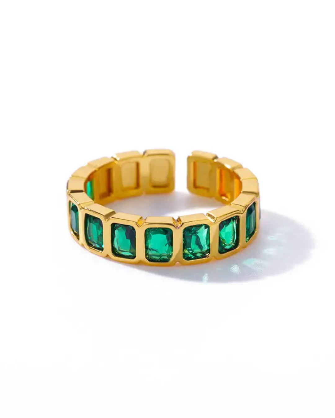 Multicolor crystal band ring