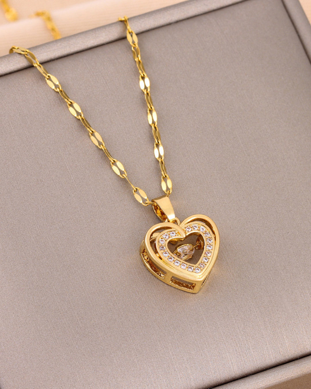 Golden heart necklace